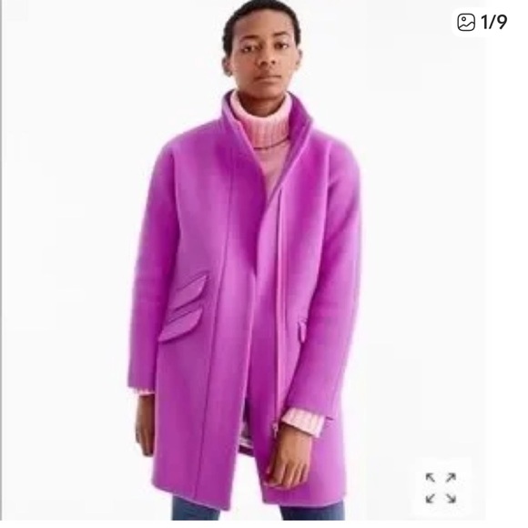 J. Crew Jackets & Blazers - J.Crew Cocoon Coat in Italian Stadium Cloth – Bright Plum Purple – Size 6